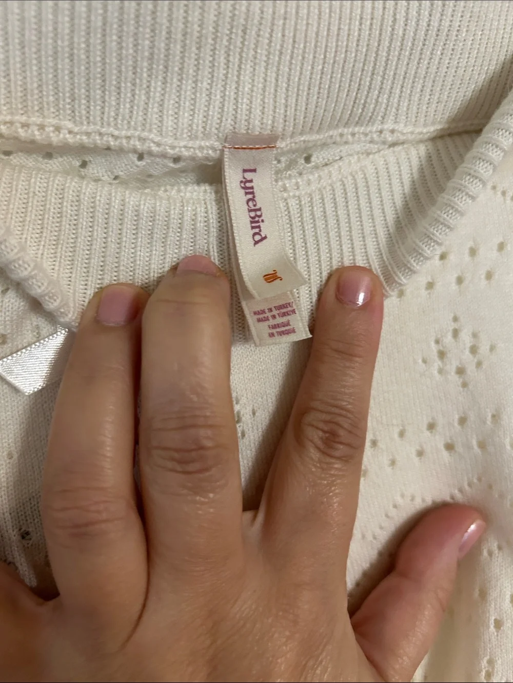 Cream Knit Ruffle-Hem Pajama Shorts
